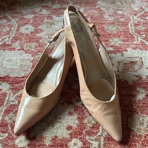 Stuart Weitzman Beige Sling Back Pumps Low Heels